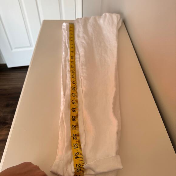 J. Crew Women's Linen Pants Size 00 White Pull-On Elastic Waist Beachy Coastal - Picture 14 of 14